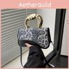 Stylish Small Square Leopard Print Handbag Modern Design With Mobile Pocket For Daily Use