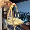 Round Snack Display Stand 1/2/3 Tier Storage Baskets Bamboo Weaving Baskets  Kitchen Decorate