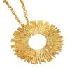 Retro Sunpatterned Rhinestone Necklace Gold Thick Chain Circular Pendant Exaggerated Individual Neck Chain Fashion Women Jewelry