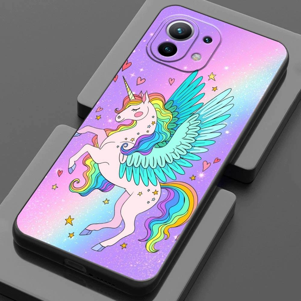 Handyhülle für Xiaomi Mi 11 Lite 5G NE 11i 11X 11T 12 Pro Poco F1 F3 X3 GT X4 NFC Pro Hüllen Cover Cartoon Regenbogen Einhorn Tier