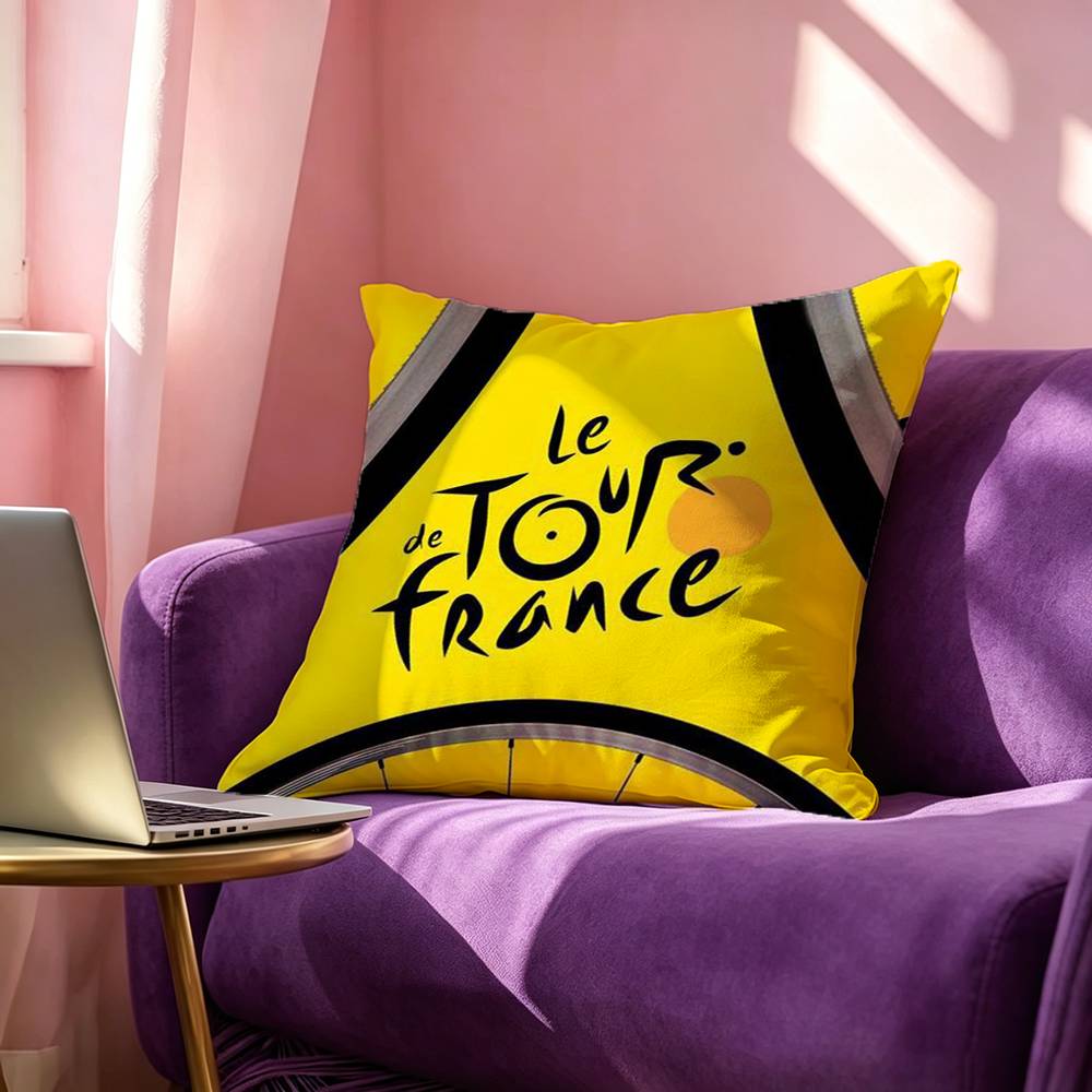Life Movement Bike Tour De France Pillow Case Square DoubleSided Sofa Cushion Cover Bedroom Bedside Pillow