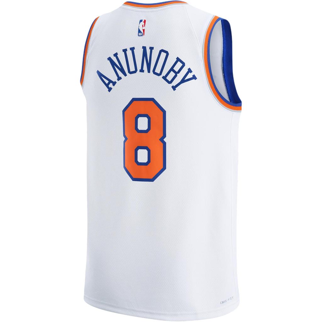 Nike Maillot de Basketball Domicile New York Knicks NBA 8 Og Anunoby Col Rond Sans Manches Homme jersey DN2087-108