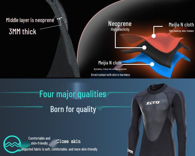 ZCCO Men's 3mm Neoprene Wetsuit for Swimming, Diving, and Surfing
