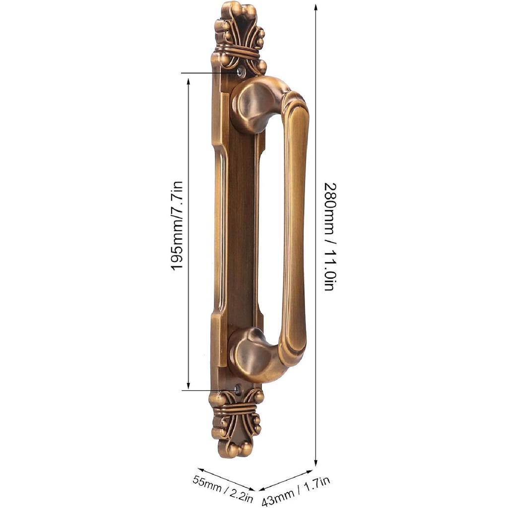 European Style Door Handle, Antique Wardrobe Handles Zinc Alloy Barn Door Pull Vintage Gate Fence Drawer Cabinet Pull for Wardrobe Cupboard Accessory