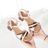 6.5cm Elegant Comfortable Mix Color Med Block Heels Sandals 2025 Summer Women's Soft Leather Shoes for Office Mom Beach Work