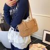 Summer Woven Small Square Bag New Women's Fashion Fresh Shoulder Bag Niche Design Strap Bag