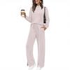 Women's Relaxed Fit Tracksuit Long Sleeve Crew Neck Sweatshirt Drawstring Waist Split Flare Pants