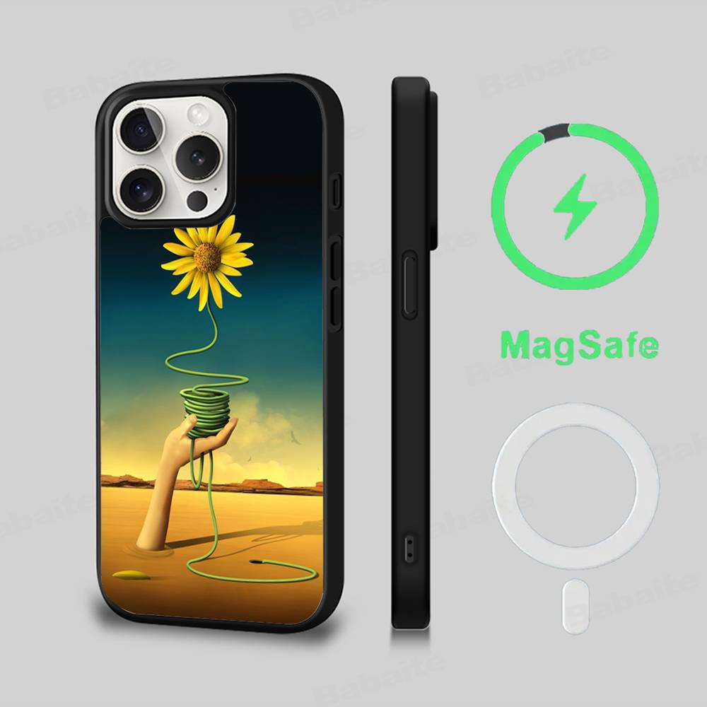 Salvador Dali Art Phone Case Magnetic Case For IPhone 16 14 13 12 11 15 Pro Max Plus For Magsafe Wireless Charge Cover