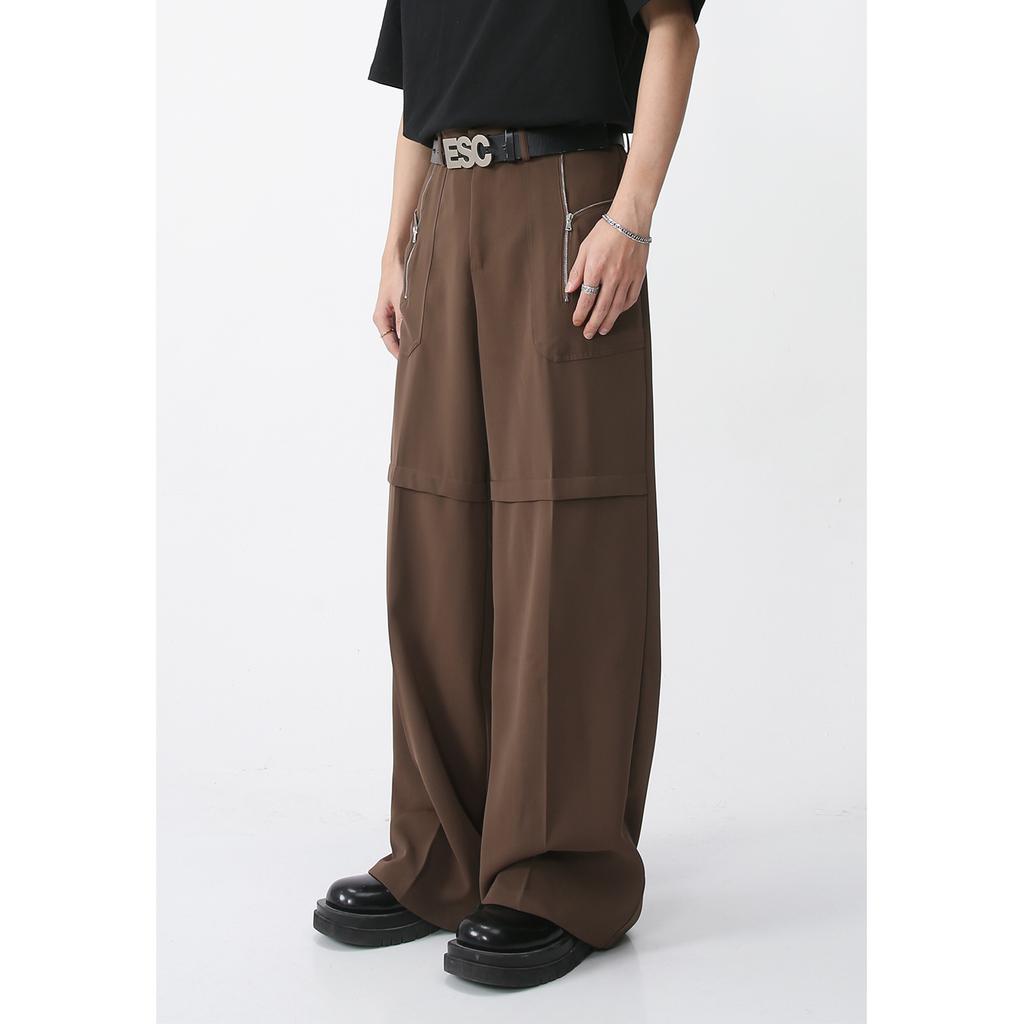 Men's Spring New Line Loose Casual Hip-hop Work Pants Personalized Pocket Zipper