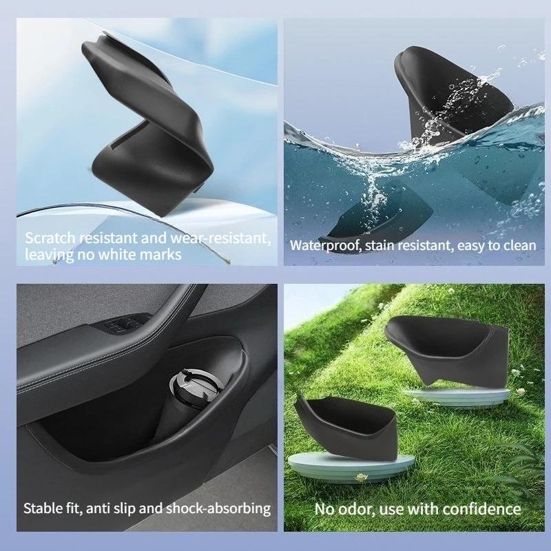 For Tesla Model Y/YL Juniper 2026 Car Door Side Storage Box TPE All-Inclusive Front Rear Door Slot Tray Organizer Accessories