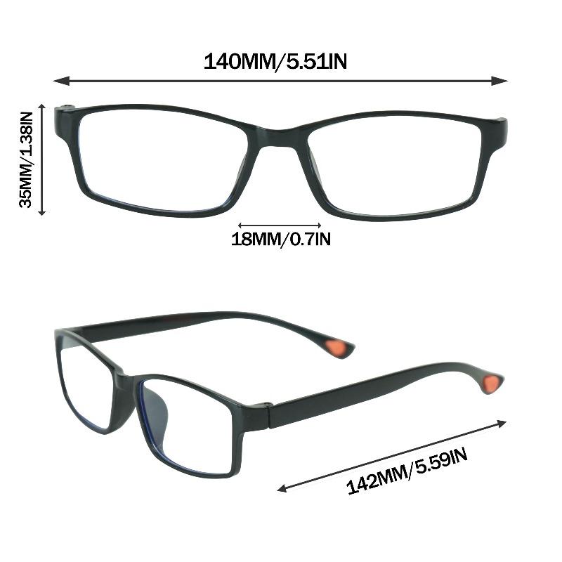 5 Pairs of Simple Men'S Square Reading Glasses Anti Blue Light Reading Eyes Fashion Full Frame Hyperopia Glasses Reading Glasses