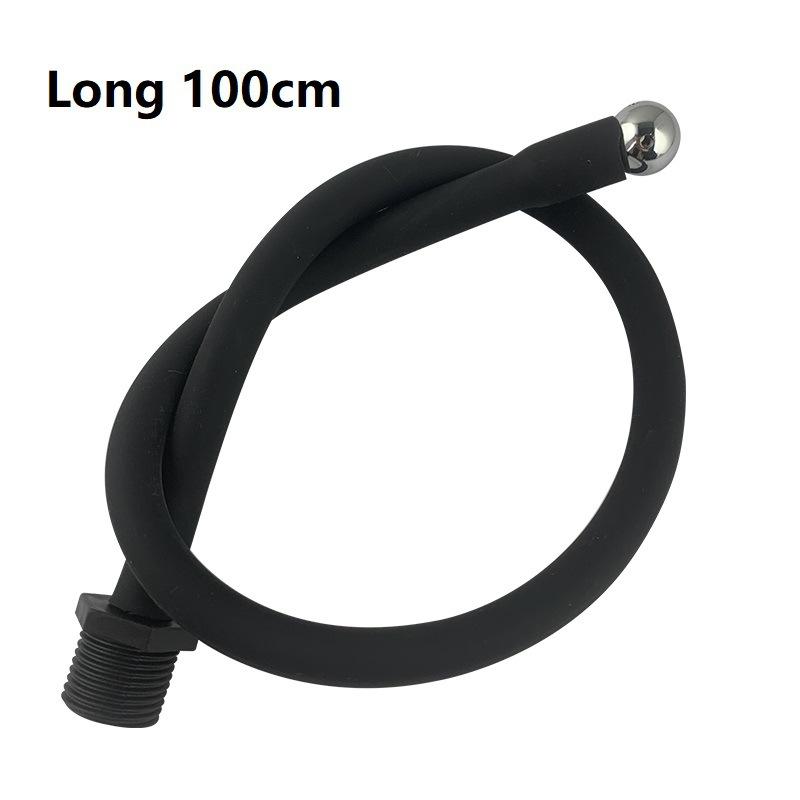 Silicone Metal Anal and Vaginal Irrigation Cleaning Sausage Filler Women Washing Device Unisex Adult Sex Product