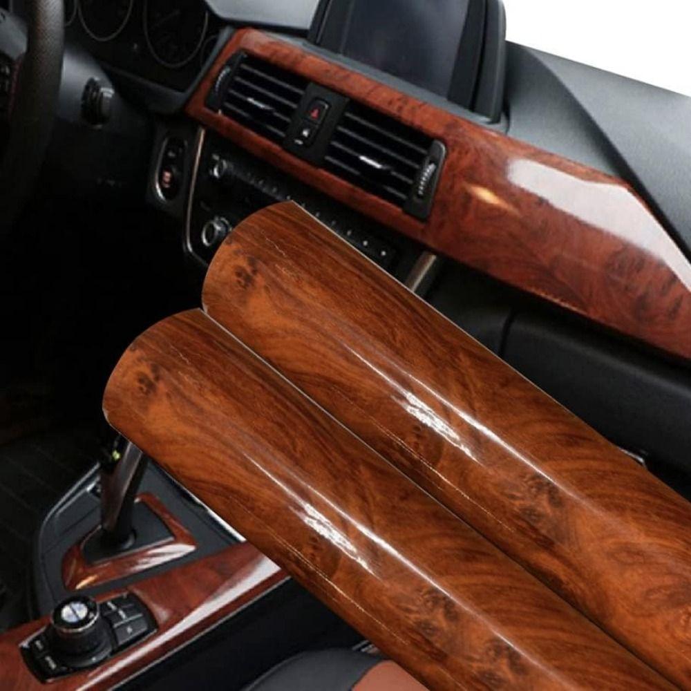 Bubble Free Wood Grain Decal Stickers Self Adhesive Car Internal Decorative Paper  Kitchen