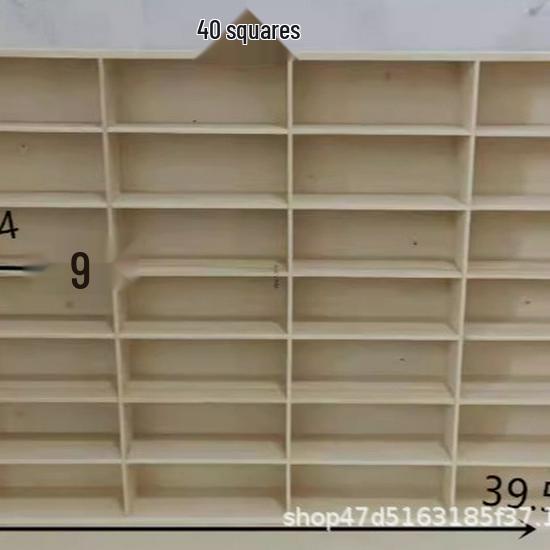 In-Stock Wall-Mounted Solid Wood Toy Rack: Multi-Grid Car Storage & Figurine Display
