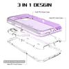 Case For iPhone 16 15 14 13 12 11 Pro Max Plus Xs Xr 8 7 Full 3 In 1 Shockproof Heavy Duty Anti-Scratch Rugged Clear Cover Funda