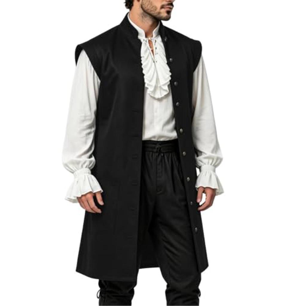Men's Costume Vest Sleeveless Robe for Halloween Role Play