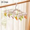 Foldable Underwear Drying Rack Plastic Laundry Clip Multifunctional Clothes Hanger  Bathroom