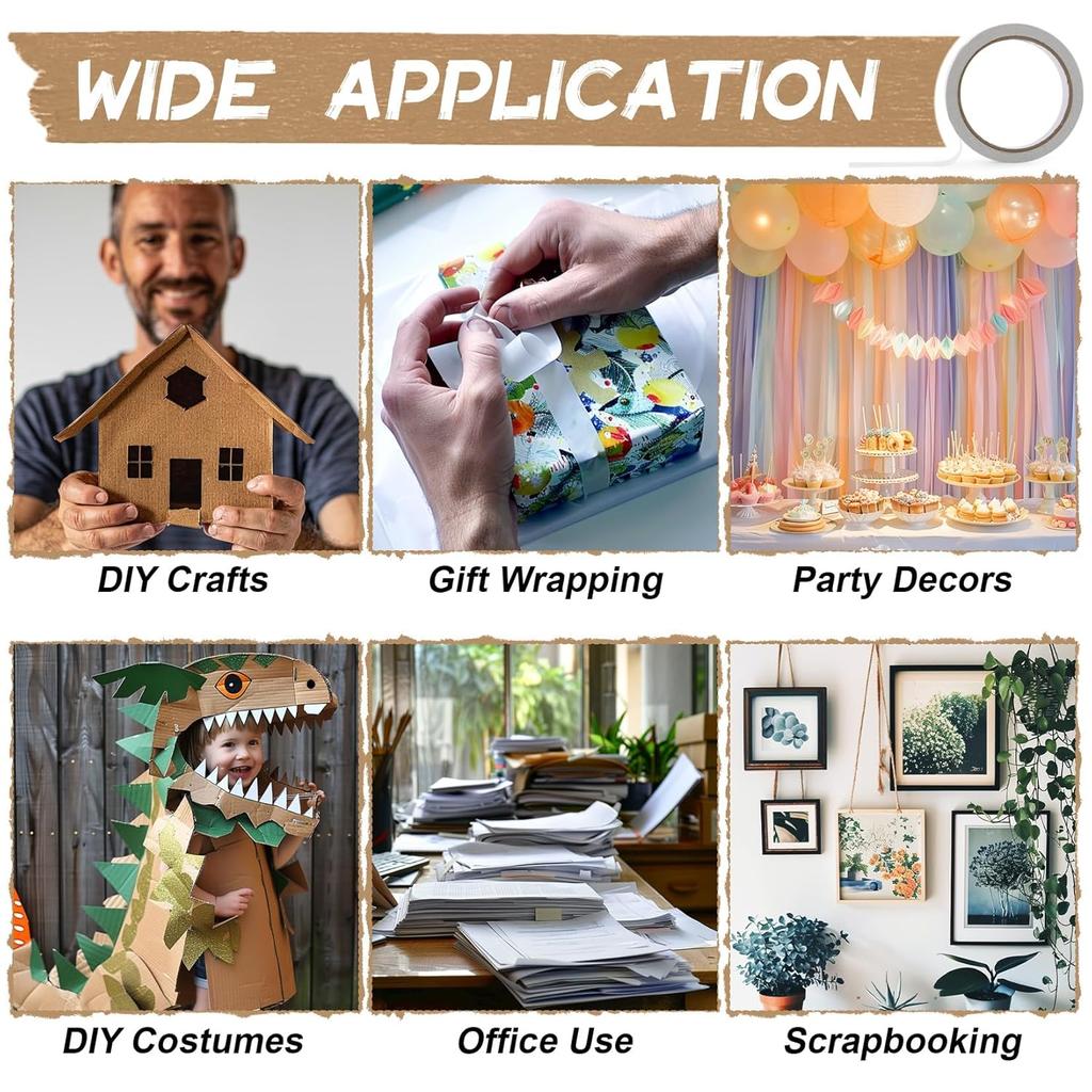 Ultra-thin Double Sided Tape Super Adhesive White Strong Tape Stickers Double Sided Tape Strips for Home Office Supplies