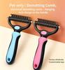 Double Sided Pet Dematting Comb Stainless Steel Undercoat Rake for Pet Efficiently Remove Mats and Tangles Custom Logo