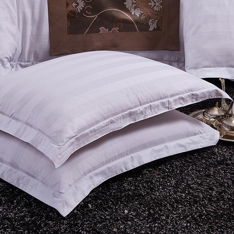 New 1 PC Cotton Diameter 45 * 75 Pillowcase Hotel Cotton Bedding Thicke Satin Strip of Pure White