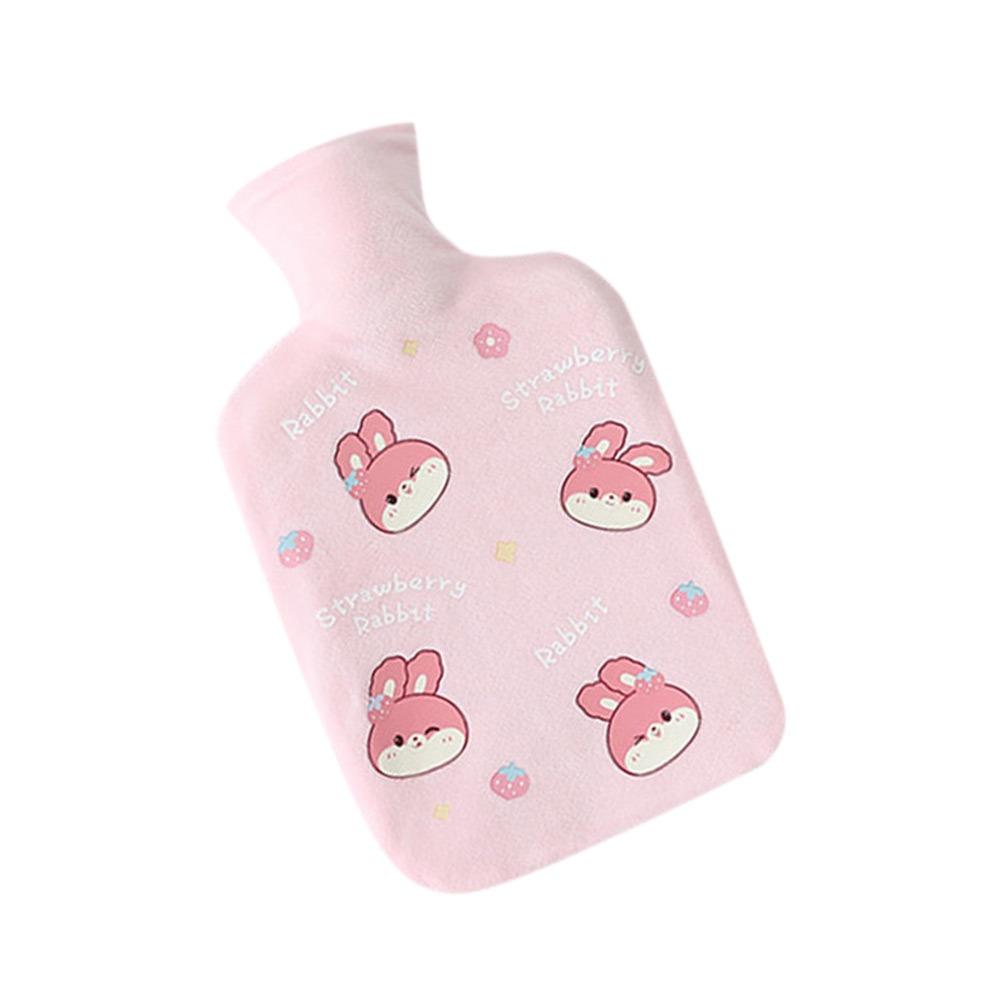 1000ML Plush Hot Water Bag Cartoon Rabbit Reusable Hand Warmer Comfortable Coldproof Hot Water Bottle Children Girls