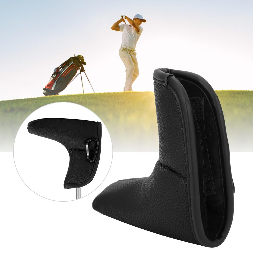 L shape Putter Headcover Slotted Blank PU Waterproof Fabric Thicken Plush  (black )