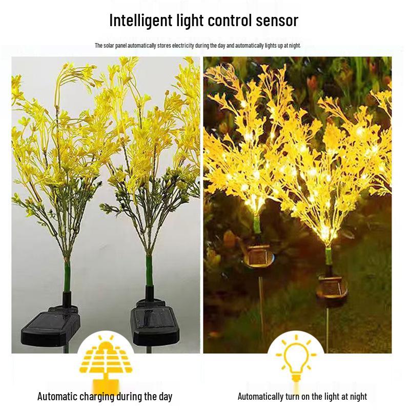 Solar Rapeseed Flower Garden Light for Courtyard, Lawn, Park, and Villa Lighting