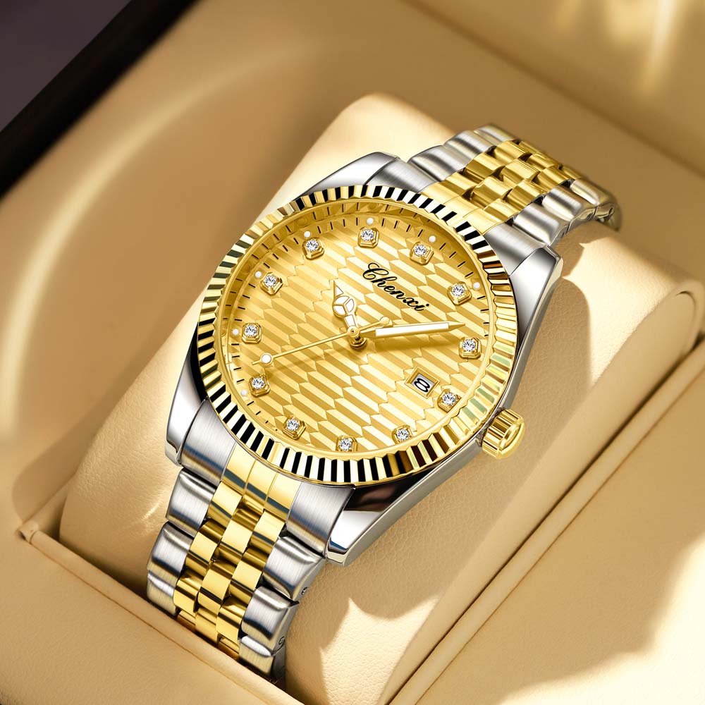 CHENXI Men's Classic Watch Date Display Stylish Men's Wristwatch Steel Bracelet Quartz Watch Male Clock Relojes Para Hombres