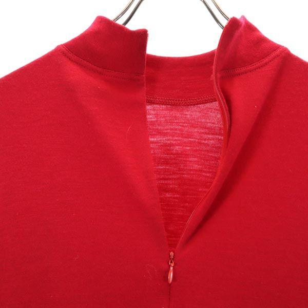 Gianni Versace Made In Italy Wool Blend Long Sleeve Cut Red Back Zip Women Used