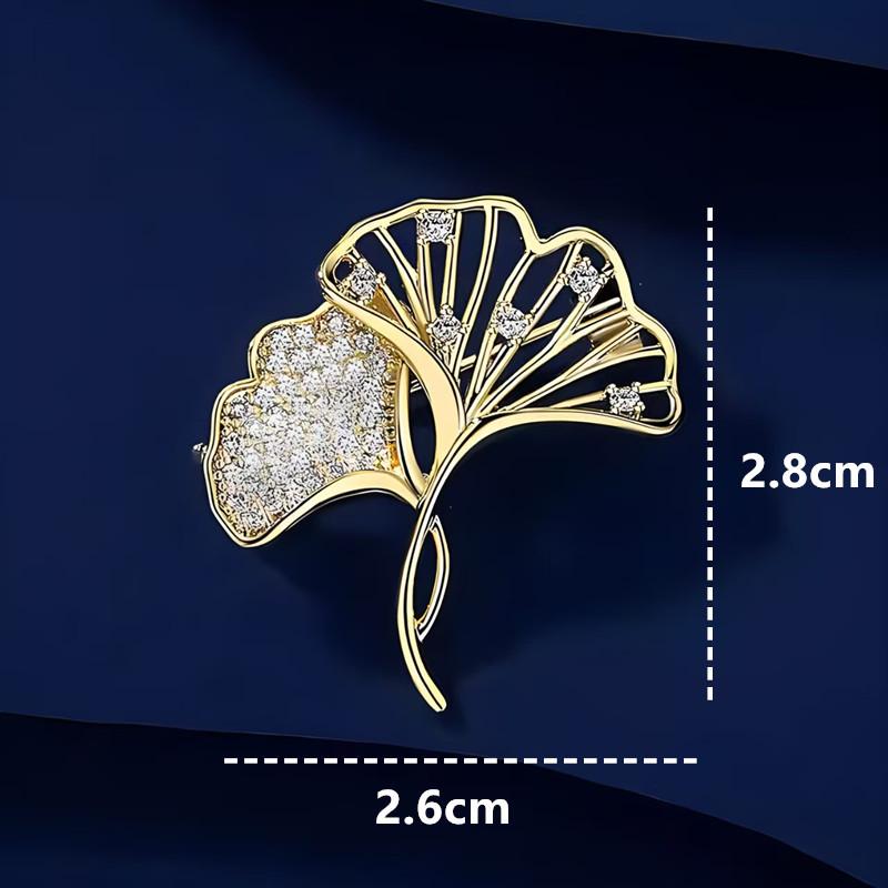 

Элегантная брошь на лацкан в виде листа гинкго - Защита от оголения, Дизайн высокого класса, Простая роскошная корсажная брошь золотой