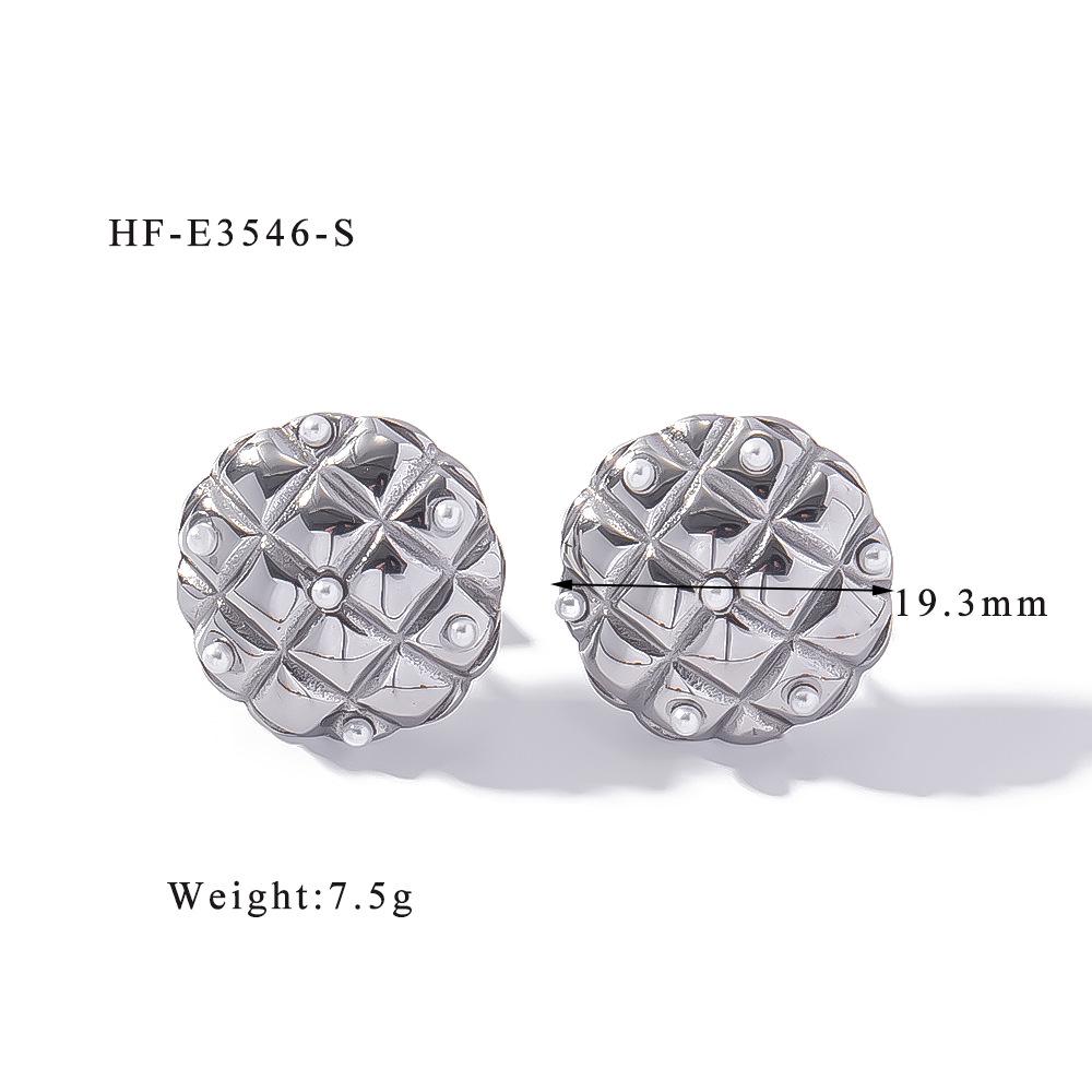 Geometric Zircon Retro Women's 18K Titanium Steel Earrings 2024