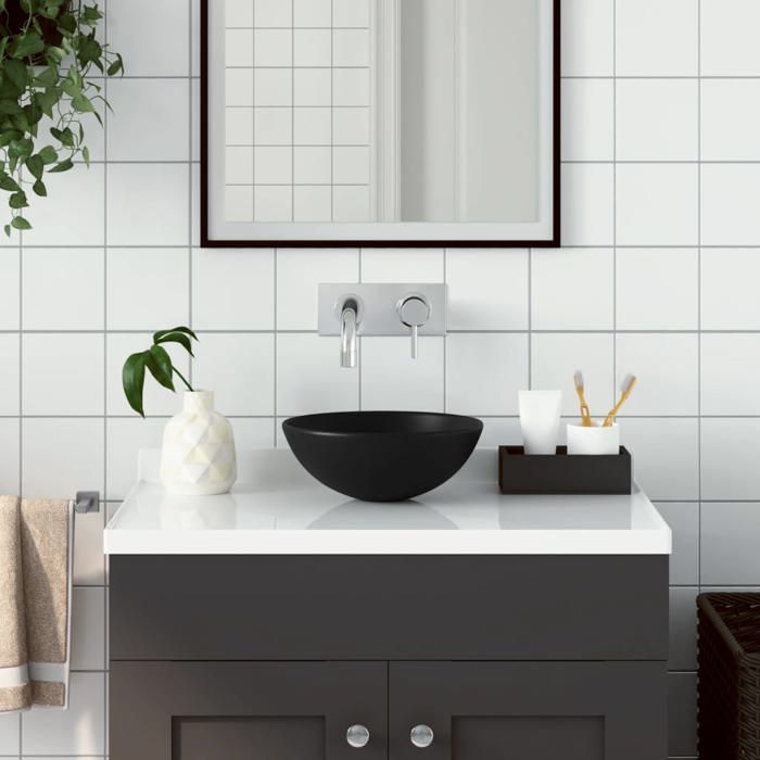 VidaXL Lavabo de Salle de Bain Rond Vasque à Poser de Toilette Lave-mains de Cuisine Salle Cosmétique Maison Intérieur 146986