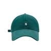 A Simple and Versatile Baseball Cap with A Soft Top Embroidered with The Letter "N" for A Korean Couple