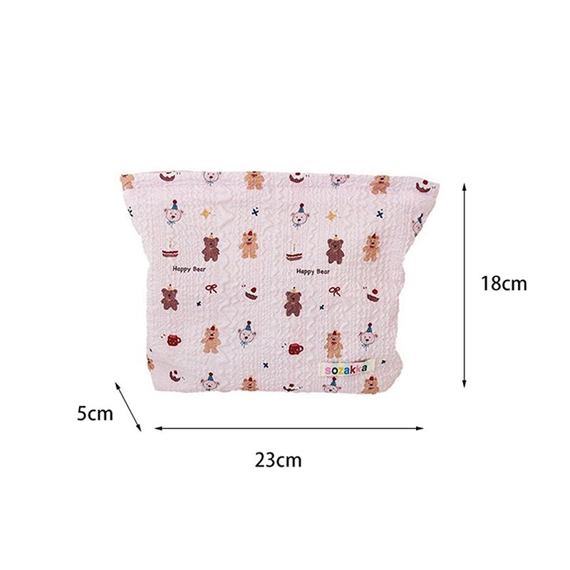 Cute Little Bear Rabbit Makeup Bag Portable Women Storage Bag Travel Large Capacity Cosmetic Organizer Pouch