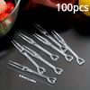 100/300pcs Elegant Heart-Shaped Disposable Forks for Party BBQ Sticks Picks Skewer Set Household Plastic Food Cake Fruit Fork