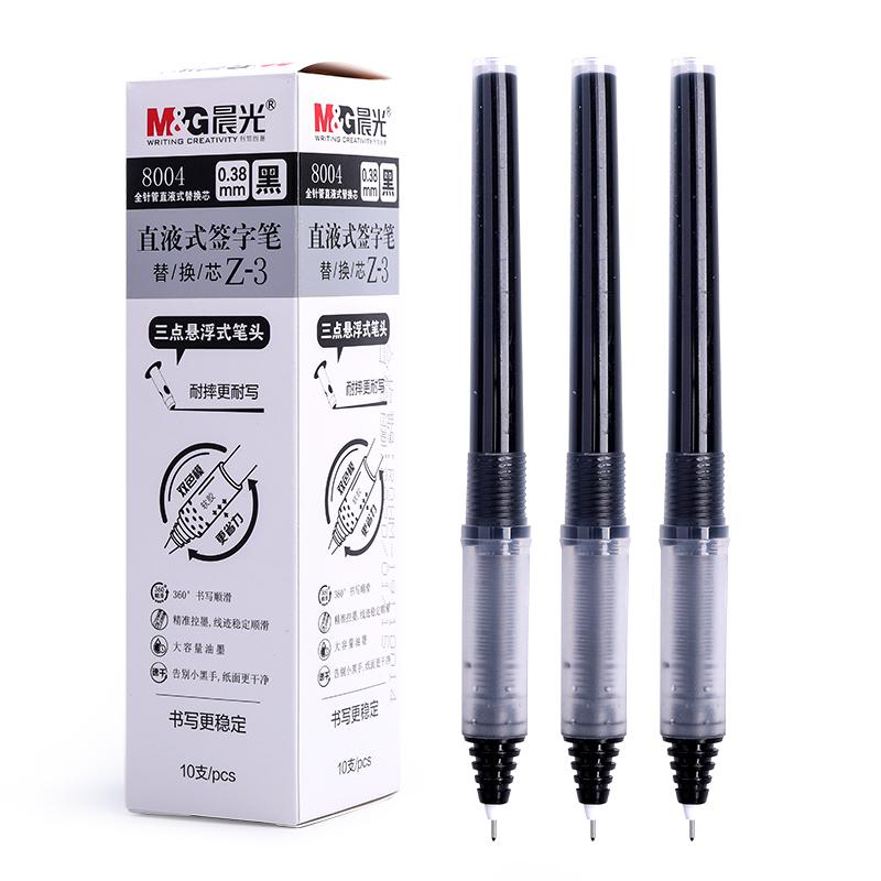 

M&G 10 PCS Straight Liquid Type Signature Pen Refill 0.38mm Black Red Quick-Drying Ink Refill Length 118mm Study Stationery красный