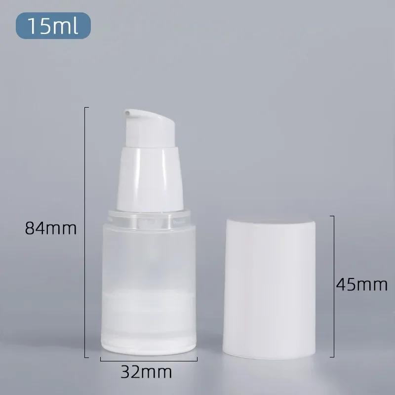 15ml 20ml 30ml 50ml 80ml 100ml Airless Vacuum Bottle with Scrub Surface, Spray and Dispenser, White Cap Lotion Container