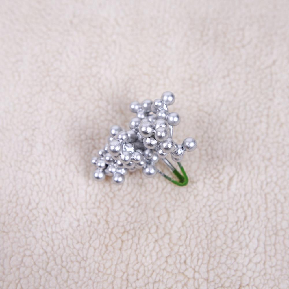 

Рождественские очаровательные пенопластовые мини-ягоды, материалы для поделок для DIY праздничных украшений Silver Mini Berry