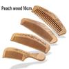 Peach Wood Carved Comb with Fine and Medium Teeth - Handleless, Floral Design