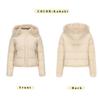 Cappotto Caldo in Cotone Autunno Inverno per Donna Stile Corto con Velluto Interno Manica Lunga con Cappuccio Staccabile