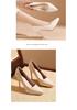 1088-D1 Women's Patent Leather Stiletto Heels with Pointed Toe, Elegant French Design, Inner Waterproof Platform, 2025 Collection.