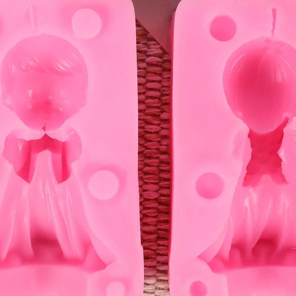 3D Anděl Dívka Chlapec Svíčka Silikonová Forma Lízátko Mýdlo Forma Kapková Forma Pečení Dort Silikonová Forma Výroba Svíček Forma Těla
