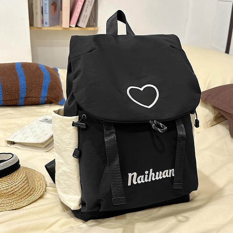 Fresh Forestinspired Casual Backpack With Letter Print And Lightweight Comfort Small чёрный