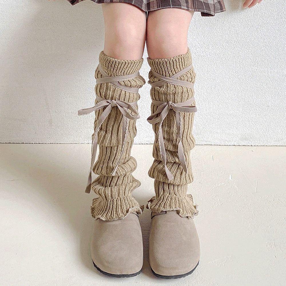 Korean Style Solid Color Lace Leg Warmers Knitted Lace Trim Foot Cover Soft Fabric Elastic Lolita Style Socks Children Wear