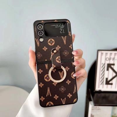 Luxury Square Folding Mobile Phone Case For Samsung Galaxy Z Flip 5 Z Flip 4 Z Flip 3 For OPPO Find N2 For Huawei P50 Pocket Soft Back Cover