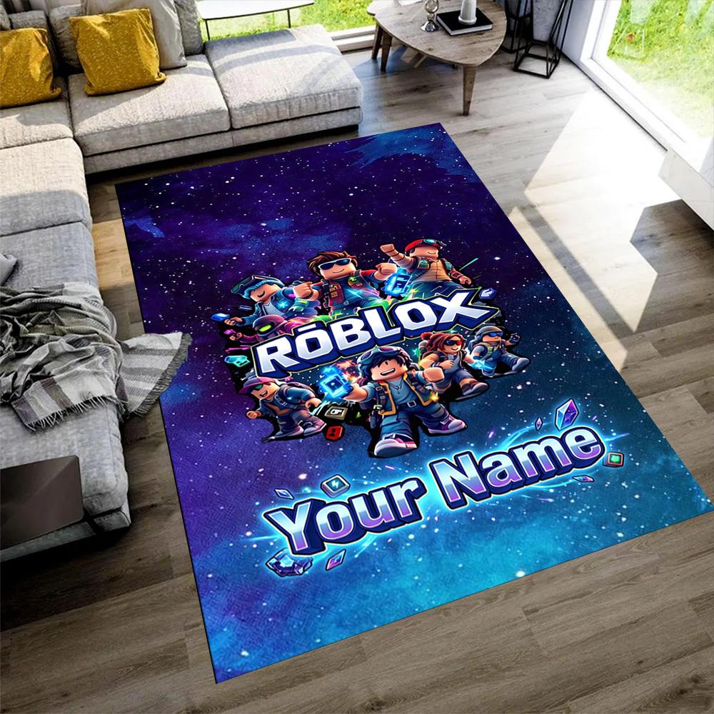 Roblox Personalized Text Floor Rug Office Rug Suitable for Playrooms Living Rooms Decorate Room Balcony Antislip Carpet Decorate Offices