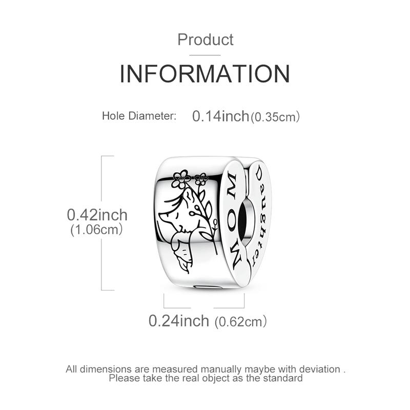 1PCS Charm For DIY Making Bracelet 925 Silver Original Shine Zircon Charms Jewelry Wedding Birthday Gift For Women Mom Friend