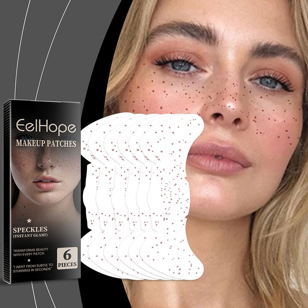 12/6 sztuk folii PE tatuaże złocenie piegi na twarzy fałszywe naklejki tatuaż oko samoprzylepne piegi B U0U8