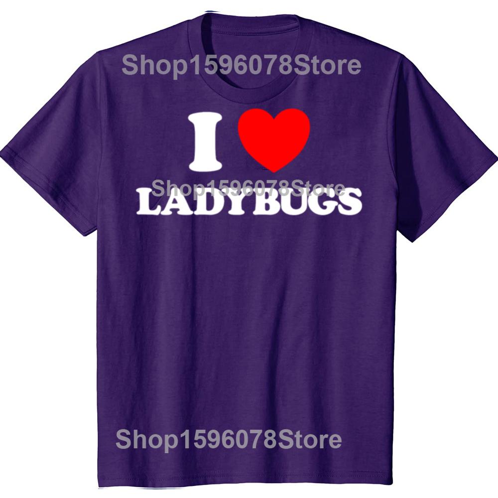 

Ladybug Heart Funny Cute Lady Bug Animal TShirt Summer Men Fashion Vintage Summer Cotton Short Sleeve Oversized Tshirt Tops 4XL