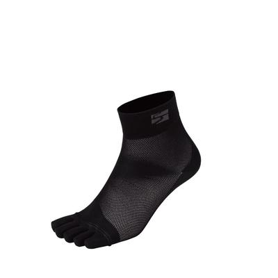 Finetrack Dry Layer Inner Socks, Five-Toe Crew Socks (Unisex) FSU0228 (JP, Alphabet, L, Black)